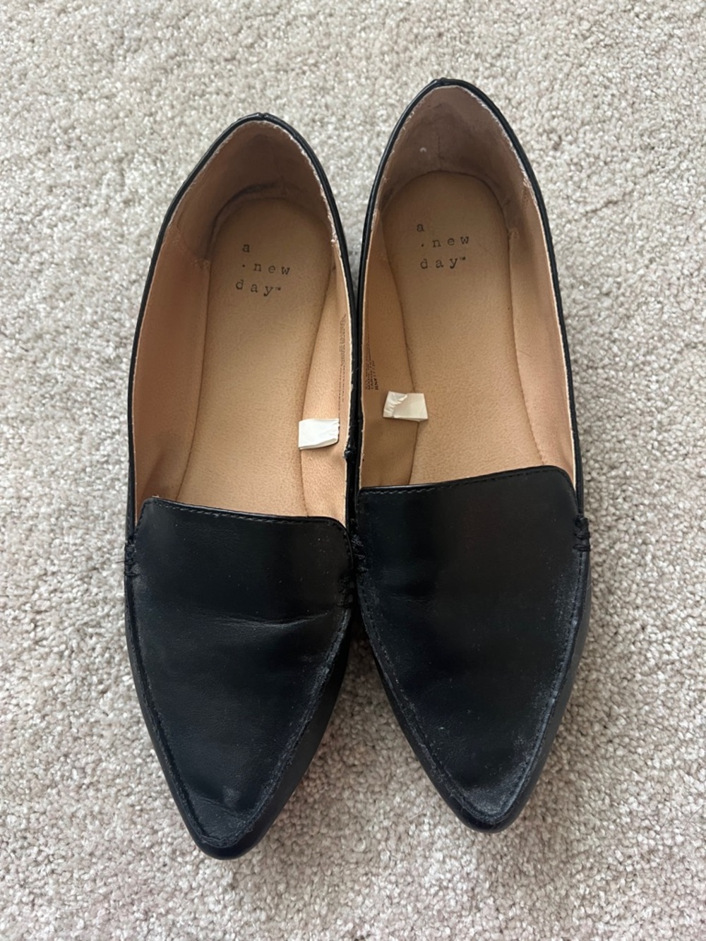 a new day Black Pointed Toe Slip-On Flats